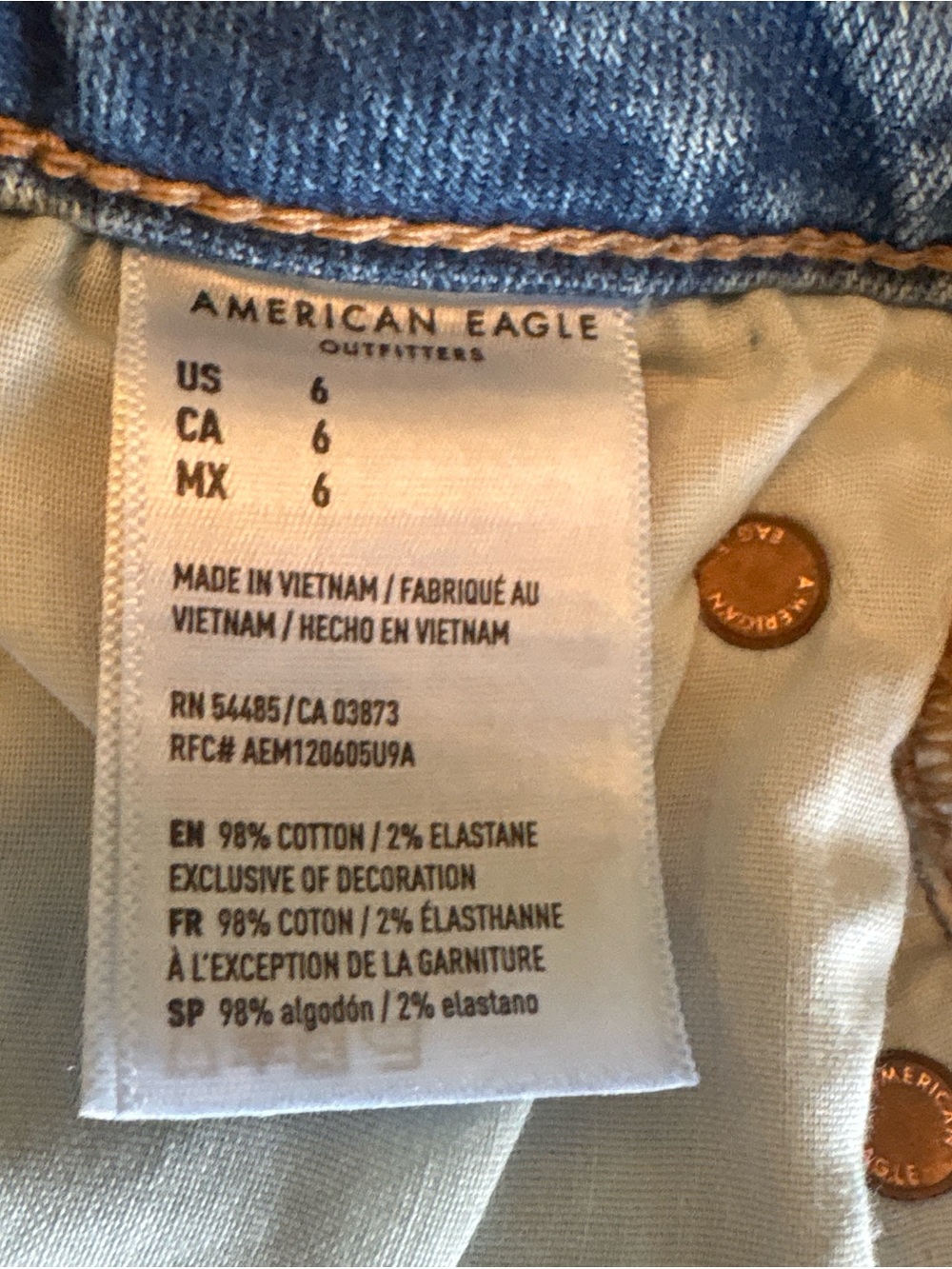 American Eagle Outfitters Light Blue Denim Jeans - Super Stretch - Picture 5 of 8